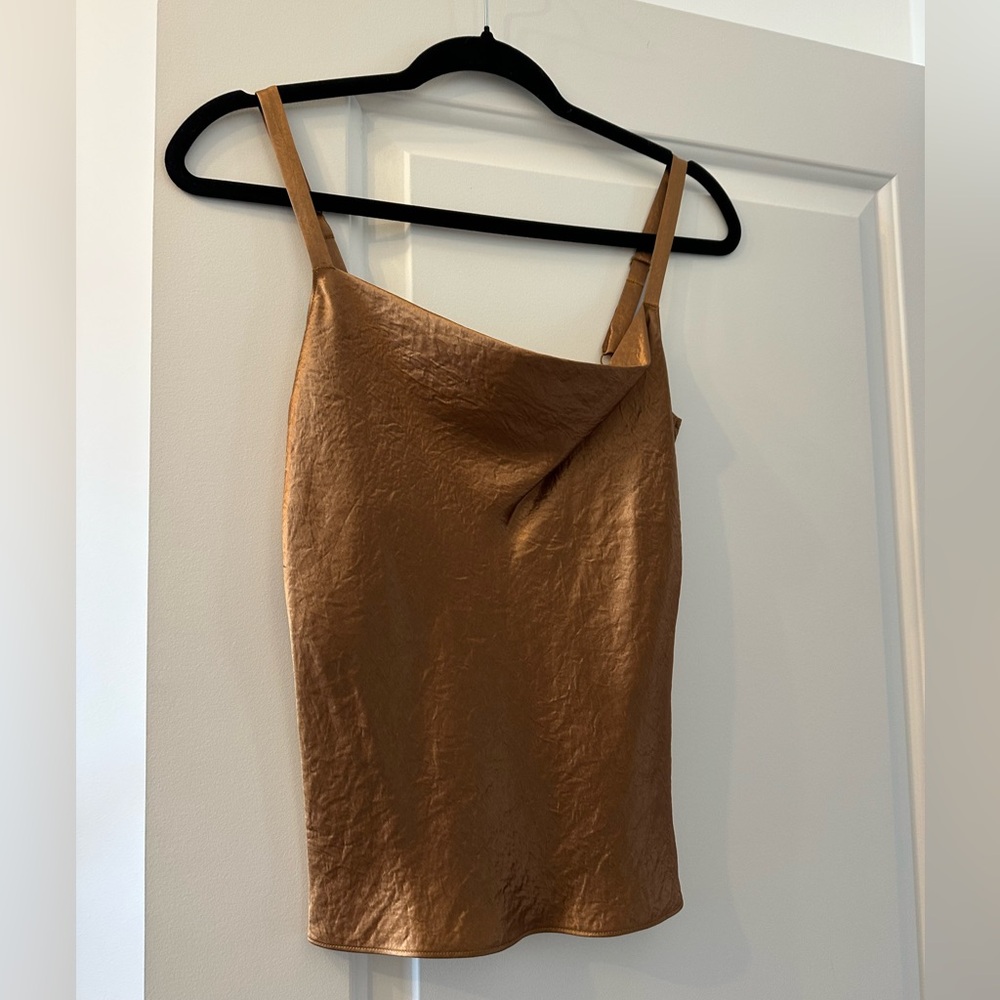 Vince Copper Satin Cowl Neck Camisole